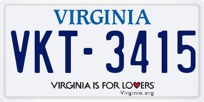 VA license plate VKT3415