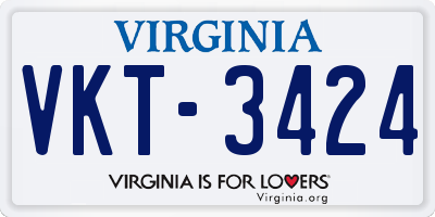 VA license plate VKT3424