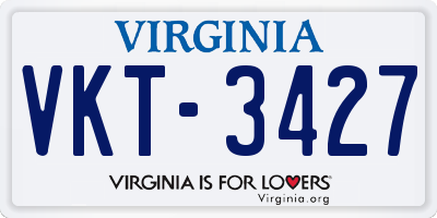 VA license plate VKT3427