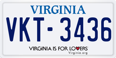 VA license plate VKT3436