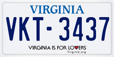 VA license plate VKT3437