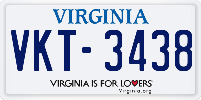 VA license plate VKT3438