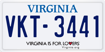 VA license plate VKT3441
