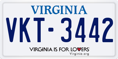 VA license plate VKT3442