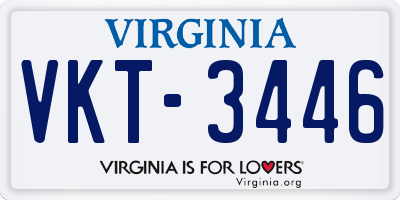 VA license plate VKT3446