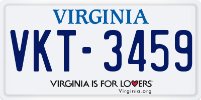 VA license plate VKT3459