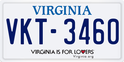 VA license plate VKT3460