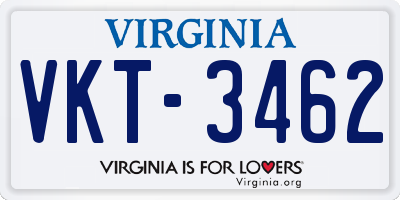 VA license plate VKT3462