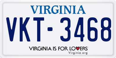 VA license plate VKT3468