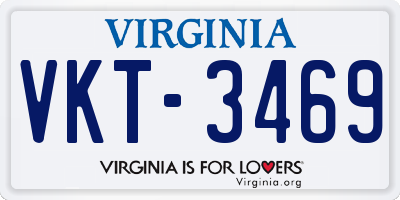 VA license plate VKT3469
