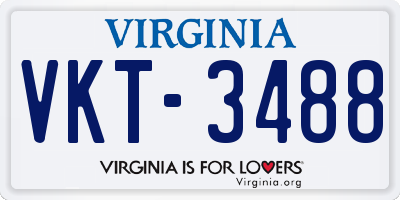 VA license plate VKT3488