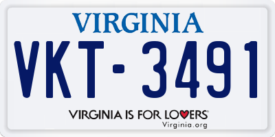 VA license plate VKT3491