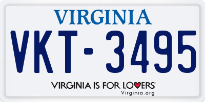 VA license plate VKT3495