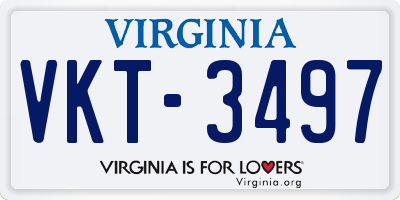 VA license plate VKT3497