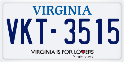 VA license plate VKT3515