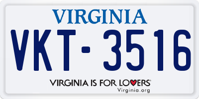 VA license plate VKT3516