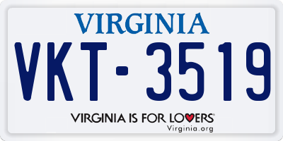 VA license plate VKT3519
