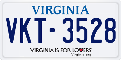 VA license plate VKT3528