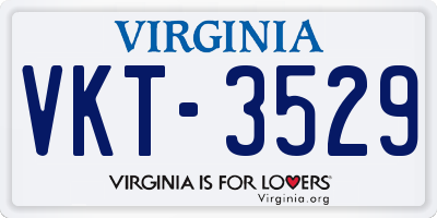 VA license plate VKT3529