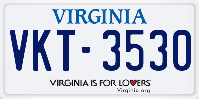 VA license plate VKT3530