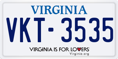 VA license plate VKT3535