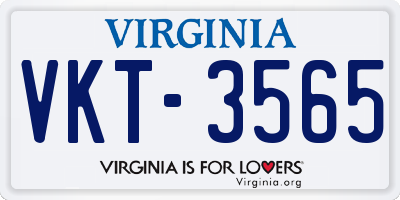 VA license plate VKT3565