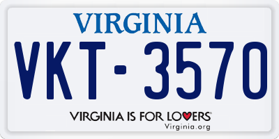 VA license plate VKT3570