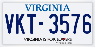 VA license plate VKT3576