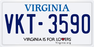 VA license plate VKT3590