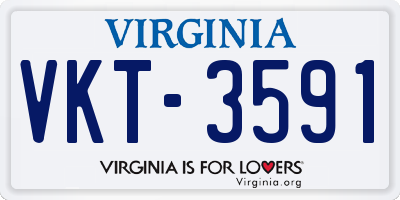 VA license plate VKT3591