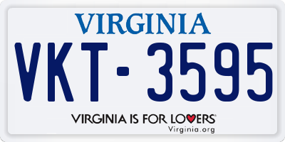 VA license plate VKT3595