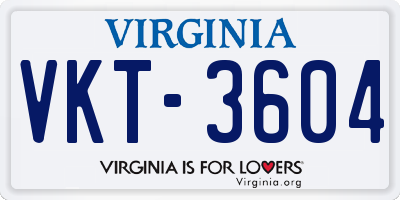 VA license plate VKT3604