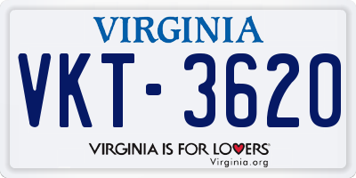 VA license plate VKT3620