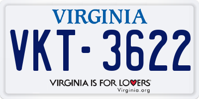 VA license plate VKT3622