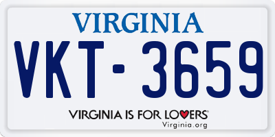 VA license plate VKT3659