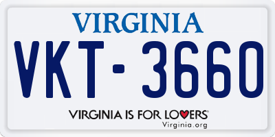 VA license plate VKT3660