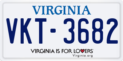 VA license plate VKT3682