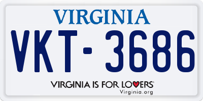 VA license plate VKT3686