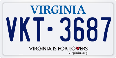 VA license plate VKT3687