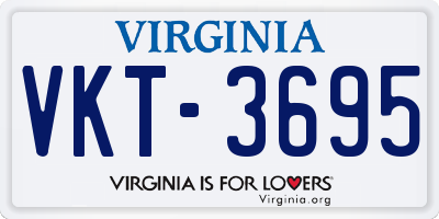 VA license plate VKT3695
