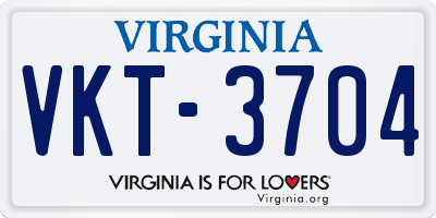 VA license plate VKT3704