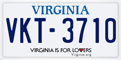 VA license plate VKT3710