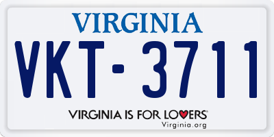 VA license plate VKT3711