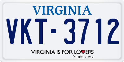 VA license plate VKT3712