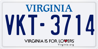 VA license plate VKT3714