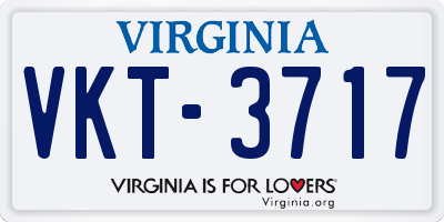 VA license plate VKT3717