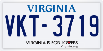 VA license plate VKT3719