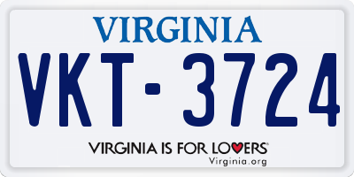 VA license plate VKT3724