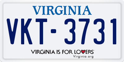 VA license plate VKT3731