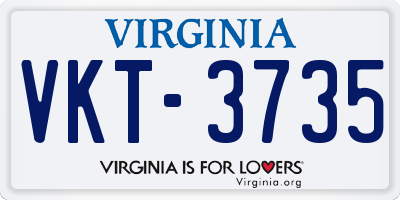 VA license plate VKT3735